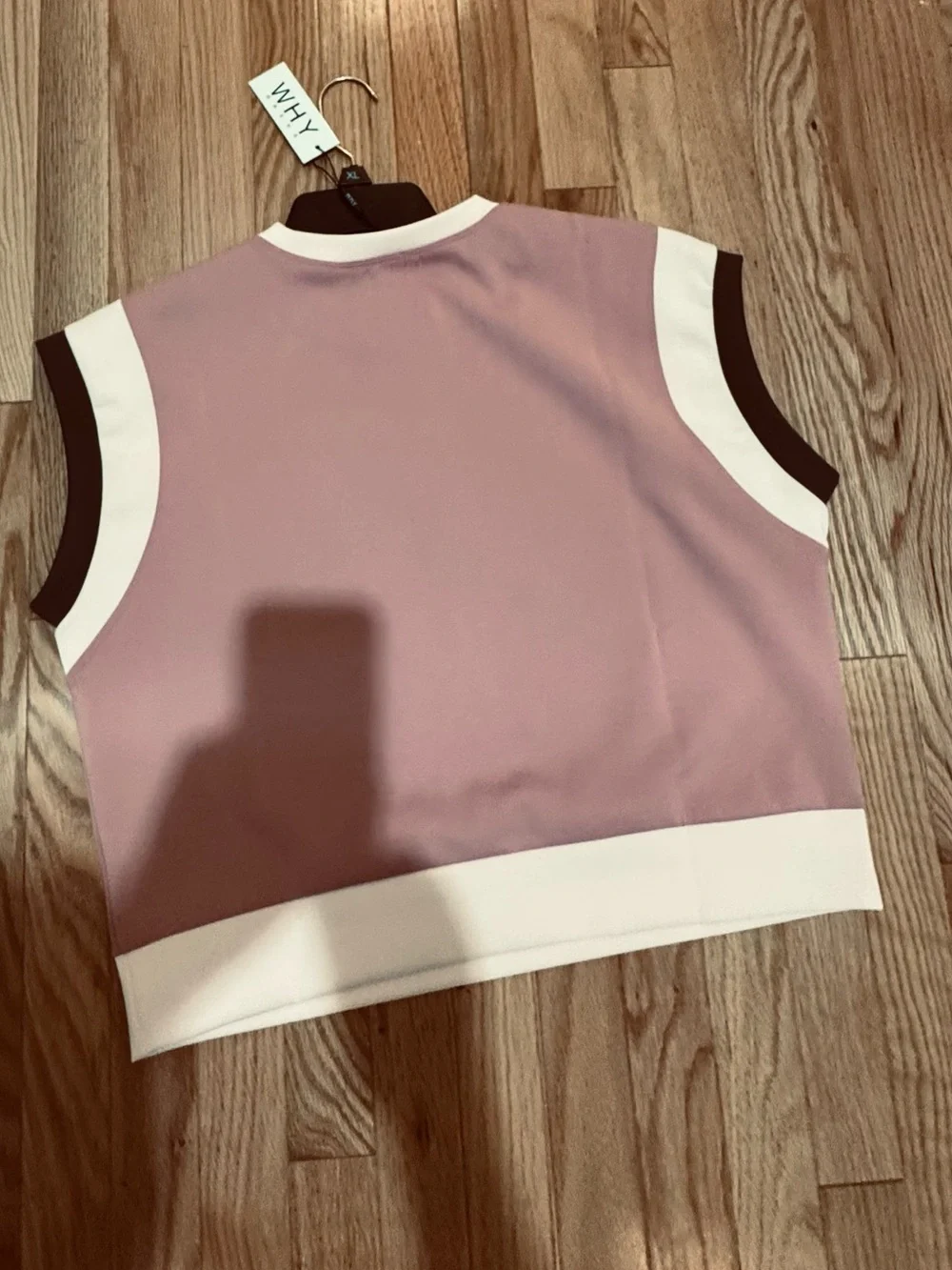 WHY DRESS—Pink Contrast-Trim Sleeveless Sweat Top & Shorts Set